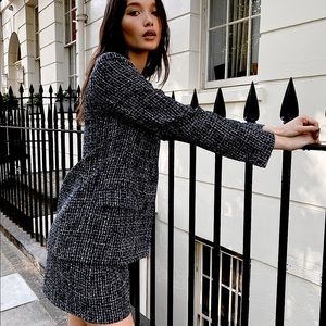 Wilfred Black Tweed Blazer Jacket